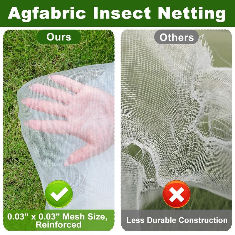 Agfabric Garden Netting 16'x30' Insect Pest Barrier Bird Netting for Garden Protection,Row Cover Mesh Netting for Vegetables Fruit Trees and Plants,White - Image 4